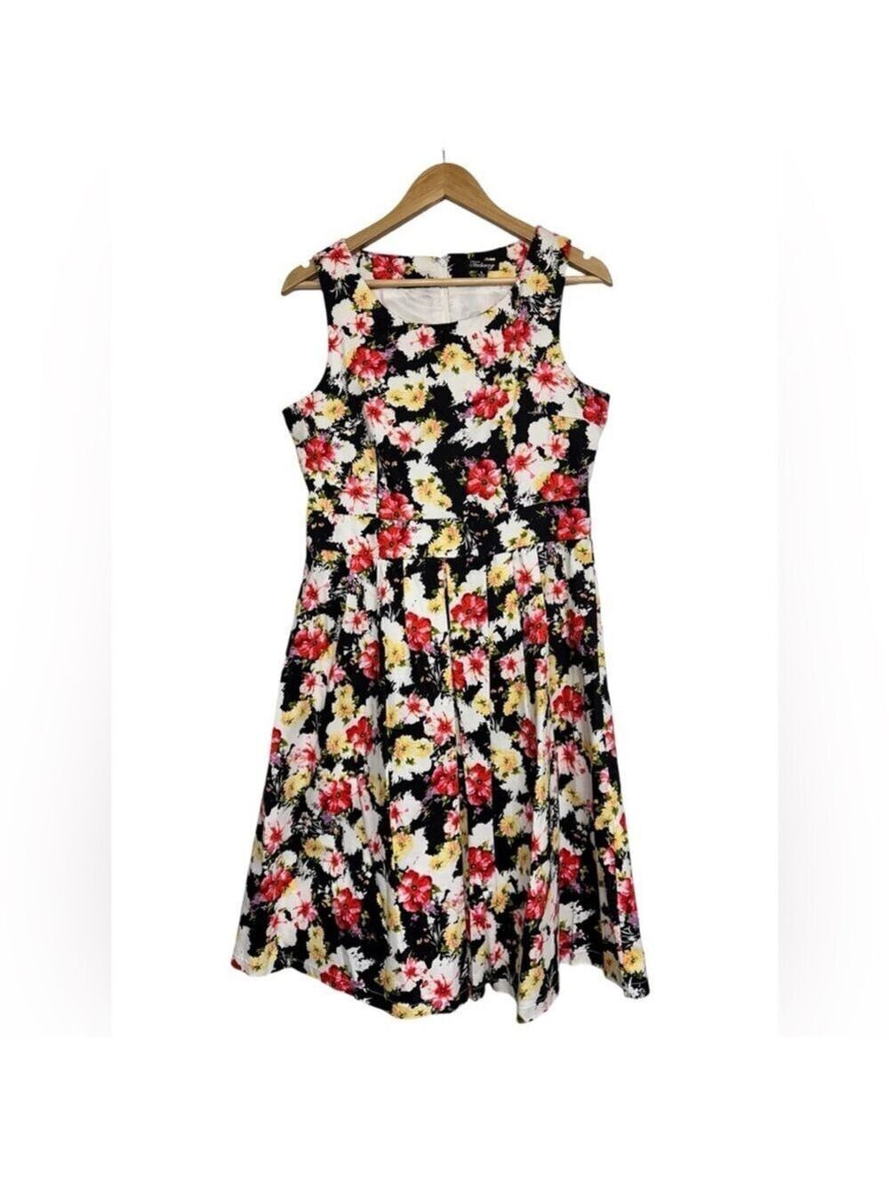 Teaberry Floral Sleeveless Midi Dress Size Large